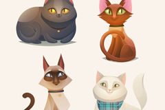 link to4 cartoon cat design vector