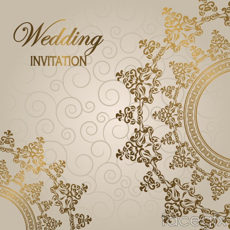 gorgeous european wedding invitation card vector0